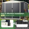 imageGoplus 68 x 38 FT Metal Storage Shed AllWeather Galvanized Utility House wLockable Door Easy SnapOn Sheds ampamp Outdoor Storage for Garden Back Yard Lawn ampamp Patio75 x 63 FT