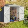 imageGoplus 68 x 38 FT Metal Storage Shed AllWeather Galvanized Utility House wLockable Door Easy SnapOn Sheds ampamp Outdoor Storage for Garden Back Yard Lawn ampamp Patio75 x 63 FT