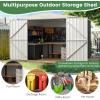 imageGoplus 68 x 38 FT Metal Storage Shed AllWeather Galvanized Utility House wLockable Door Easy SnapOn Sheds ampamp Outdoor Storage for Garden Back Yard Lawn ampamp Patio75 x 63 FT