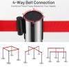 imageGoplus 6Pcs Stanchion Post Stainless Steel Stanchions with 65 Retractable Belt Posts Queue Pole 35quotHeight Crowd Control Barrier for Party Supplies RedRed