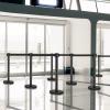 imageGoplus 6Pcs Stanchions Crowd Control Barriers with 65 Retractable Belt Stainless Steel Stanchion Posts Queue Line Pole 35quot Height Easy Connect AssemblyBlack