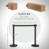 imageGoplus 6Pcs Stanchions Crowd Control Barriers with 65 Retractable Belt Stainless Steel Stanchion Posts Queue Line Pole 35quot Height Easy Connect AssemblyBlack