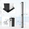 imageGoplus 93 Gallon Solar Heated Outdoor Shower 72 FT Freestanding Garden Shower with Dual Swivel Shower Heads ampamp 2 Foot Showers Adjustable Temperaturefor Poolside Backyard BeachSilver