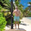 imageGoplus 93 Gallon Solar Heated Outdoor Shower 72 FT Freestanding Garden Shower with Dual Swivel Shower Heads ampamp 2 Foot Showers Adjustable Temperaturefor Poolside Backyard BeachBlack