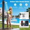 imageGoplus 93 Gallon Solar Heated Outdoor Shower 72 FT Freestanding Garden Shower with Dual Swivel Shower Heads ampamp 2 Foot Showers Adjustable Temperaturefor Poolside Backyard BeachBlack wDual Heads