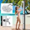 imageGoplus 93 Gallon Solar Heated Outdoor Shower 72 FT Freestanding Garden Shower with Dual Swivel Shower Heads ampamp 2 Foot Showers Adjustable Temperaturefor Poolside Backyard BeachSilver