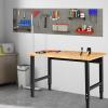 imageGoplus Adjustable Workbench 48quot 2000Lbs Bamboo Top Work Bench for Garage HeavyDuty Steel Work Table Hardwood Workstation Easy Assembly
