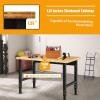 imageGoplus Adjustable Workbench 48quot 2000Lbs Bamboo Top Work Bench for Garage HeavyDuty Steel Work Table Hardwood Workstation Easy Assembly