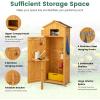 imageGoplus AllinOne Storage Shed 71quot Tall Wooden Lockable Cabinet wFoldable Work Table Vertical Utility Tool Organizer wShelves ampamp Hooks Waterproof Garden Shed for Patio Backyard