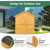imageGoplus AllinOne Storage Shed 71quot Tall Wooden Lockable Cabinet wFoldable Work Table Vertical Utility Tool Organizer wShelves ampamp Hooks Waterproof Garden Shed for Patio Backyard