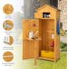imageGoplus AllinOne Storage Shed 71quot Tall Wooden Lockable Cabinet wFoldable Work Table Vertical Utility Tool Organizer wShelves ampamp Hooks Waterproof Garden Shed for Patio Backyard