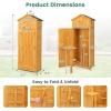 imageGoplus AllinOne Storage Shed 71quot Tall Wooden Lockable Cabinet wFoldable Work Table Vertical Utility Tool Organizer wShelves ampamp Hooks Waterproof Garden Shed for Patio Backyard