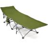 imageGoplus Camping Cot Folding Camping Bed for Adults wCarrying Bag 500 LBS Max Load Side Pocket Detachable Pillow Lightweight Portable Sleeping Cot for Home Office Hiking PicnicGreen