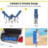 imageGoplus Camping Cot Folding Camping Bed for Adults wCarrying Bag 500 LBS Max Load Side Pocket Detachable Pillow Lightweight Portable Sleeping Cot for Home Office Hiking PicnicBlue