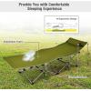 imageGoplus Camping Cot Folding Camping Bed for Adults wCarrying Bag 500 LBS Max Load Side Pocket Detachable Pillow Lightweight Portable Sleeping Cot for Home Office Hiking PicnicGreen