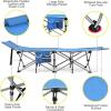 imageGoplus Camping Cot Folding Camping Bed for Adults wCarrying Bag 500 LBS Max Load Side Pocket Detachable Pillow Lightweight Portable Sleeping Cot for Home Office Hiking PicnicBlue