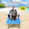 imageGoplus Camping Cot Folding Camping Bed for Adults wCarrying Bag 500 LBS Max Load Side Pocket Detachable Pillow Lightweight Portable Sleeping Cot for Home Office Hiking PicnicBlue