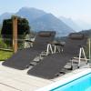 imageGoplus Chaise Lounge Chair Folding Outdoor Patio Lounger with Cup Holder ampamp Detachable Headrest Comfortable for Garden Beach Pool Sunbathing 7Position Adjustable 1 GreyGrey