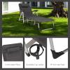 imageGoplus Chaise Lounge Chair Folding Outdoor Patio Lounger with Cup Holder ampamp Detachable Headrest Comfortable for Garden Beach Pool Sunbathing 7Position Adjustable 1 GreyGrey