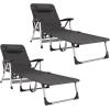 imageGoplus Chaise Lounge Chair Folding Outdoor Patio Lounger with Cup Holder ampamp Detachable Headrest Comfortable for Garden Beach Pool Sunbathing 7Position Adjustable 1 GreyGrey