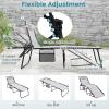 imageGoplus Chaise Lounge Chair Outdoor Folding 5Postion Beach Lounge Chair with Detachable Pillow Side Pocket Sunbathing Lounge Chair Adjustable Tanning Chair for Patio Lawn Pool YardGrey
