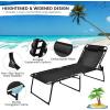 imageGoplus Chaise Lounge Chair Outdoor Folding 5Postion Beach Lounge Chair with Detachable Pillow Side Pocket Sunbathing Lounge Chair Adjustable Tanning Chair for Patio Lawn Pool YardBlack