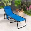 imageGoplus Chaise Lounge Chair Outdoor Folding 5Postion Beach Lounge Chair with Detachable Pillow Side Pocket Sunbathing Lounge Chair Adjustable Tanning Chair for Patio Lawn Pool YardBlue
