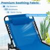 imageGoplus Chaise Lounge Chair Outdoor Folding 5Postion Beach Lounge Chair with Detachable Pillow Side Pocket Sunbathing Lounge Chair Adjustable Tanning Chair for Patio Lawn Pool YardBlue