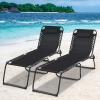 imageGoplus Chaise Lounge Chair Outdoor Folding 5Postion Beach Lounge Chair with Detachable Pillow Side Pocket Sunbathing Lounge Chair Adjustable Tanning Chair for Patio Lawn Pool YardBlack
