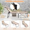 imageGoplus Chaise Lounge Chair Outdoor Folding 5Postion Beach Lounge Chair with Detachable Pillow Side Pocket Sunbathing Lounge Chair Adjustable Tanning Chair for Patio Lawn Pool YardBeige