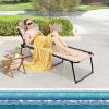 imageGoplus Chaise Lounge Chair Outdoor Folding 5Postion Beach Lounge Chair with Detachable Pillow Side Pocket Sunbathing Lounge Chair Adjustable Tanning Chair for Patio Lawn Pool YardBeige