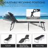 imageGoplus Chaise Lounge Chair Outdoor Folding 5Postion Beach Lounge Chair with Detachable Pillow Side Pocket Sunbathing Lounge Chair Adjustable Tanning Chair for Patio Lawn Pool YardBlack