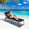 imageGoplus Chaise Lounge Chair Outdoor Folding 5Postion Beach Lounge Chair with Detachable Pillow Side Pocket Sunbathing Lounge Chair Adjustable Tanning Chair for Patio Lawn Pool YardBlack