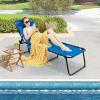 imageGoplus Chaise Lounge Chair Outdoor Folding 5Postion Beach Lounge Chair with Detachable Pillow Side Pocket Sunbathing Lounge Chair Adjustable Tanning Chair for Patio Lawn Pool YardBlue