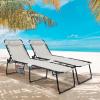 imageGoplus Chaise Lounge Chair Outdoor Folding 5Postion Beach Lounge Chair with Detachable Pillow Side Pocket Sunbathing Lounge Chair Adjustable Tanning Chair for Patio Lawn Pool YardGrey