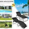 imageGoplus Chaise Lounge Chair Outdoor Folding 5Postion Beach Lounge Chair with Detachable Pillow Side Pocket Sunbathing Lounge Chair Adjustable Tanning Chair for Patio Lawn Pool YardBlack