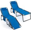 imageGoplus Chaise Lounge Chair Outdoor Folding 5Postion Beach Lounge Chair with Detachable Pillow Side Pocket Sunbathing Lounge Chair Adjustable Tanning Chair for Patio Lawn Pool YardBlue