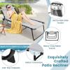 imageGoplus Chaise Lounge Chair Outdoor Folding 5Postion Beach Lounge Chair with Detachable Pillow Side Pocket Sunbathing Lounge Chair Adjustable Tanning Chair for Patio Lawn Pool YardGrey