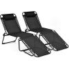 imageGoplus Chaise Lounge Chair Outdoor Folding 5Postion Beach Lounge Chair with Detachable Pillow Side Pocket Sunbathing Lounge Chair Adjustable Tanning Chair for Patio Lawn Pool YardBlack