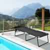 imageGoplus Chaise Lounge Chair Outdoor Folding 5Postion Beach Lounge Chair with Detachable Pillow Side Pocket Sunbathing Lounge Chair Adjustable Tanning Chair for Patio Lawn Pool YardBlack