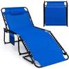 imageGoplus Chaise Lounge Chair Outdoor Folding 5Postion Beach Lounge Chair with Detachable Pillow Side Pocket Sunbathing Lounge Chair Adjustable Tanning Chair for Patio Lawn Pool YardBlue