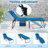imageGoplus Chaise Lounge Chair Outdoor Folding 5Postion Beach Lounge Chair with Detachable Pillow Side Pocket Sunbathing Lounge Chair Adjustable Tanning Chair for Patio Lawn Pool YardBlue