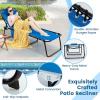 imageGoplus Chaise Lounge Chair Outdoor Folding 5Postion Beach Lounge Chair with Detachable Pillow Side Pocket Sunbathing Lounge Chair Adjustable Tanning Chair for Patio Lawn Pool YardBlue