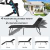 imageGoplus Chaise Lounge Chair Outdoor Folding 5Postion Beach Lounge Chair with Detachable Pillow Side Pocket Sunbathing Lounge Chair Adjustable Tanning Chair for Patio Lawn Pool YardBlack