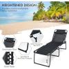imageGoplus Chaise Lounge Chair Outdoor Folding 5Postion Beach Lounge Chair with Detachable Pillow Side Pocket Sunbathing Lounge Chair Adjustable Tanning Chair for Patio Lawn Pool YardBlack