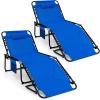 imageGoplus Chaise Lounge Chair Outdoor Folding 5Postion Beach Lounge Chair with Detachable Pillow Side Pocket Sunbathing Lounge Chair Adjustable Tanning Chair for Patio Lawn Pool YardBlue