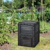 imageGoplus Compost Bin 80 Gallon 300 L Large Outdoor Composting Box wTop Flip Latchon Lid Bottom Exit Door BPA Free Material Grass Food Trash Composter Barrel for Garden Yard Easy AssemblyBlack