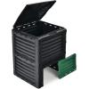 imageGoplus Compost Bin 80 Gallon 300 L Large Outdoor Composting Box wTop Flip Latchon Lid Bottom Exit Door BPA Free Material Grass Food Trash Composter Barrel for Garden Yard Easy AssemblyBlack  Green