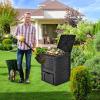 imageGoplus Compost Bin 80 Gallon 300 L Large Outdoor Composting Box wTop Flip Latchon Lid Bottom Exit Door BPA Free Material Grass Food Trash Composter Barrel for Garden Yard Easy AssemblyBlack