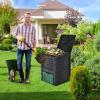 imageGoplus Compost Bin 80 Gallon 300 L Large Outdoor Composting Box wTop Flip Latchon Lid Bottom Exit Door BPA Free Material Grass Food Trash Composter Barrel for Garden Yard Easy AssemblyBlack  Green